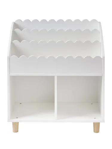 vertbaudet Bücherregal FESTON für kleine Kinderzimmer - Praktisches Bücherregal mit 2 Fächern für Kinder, ideal zum Verstauen von Büchern und Spielzeug. Aus MDF mit robusten Kautschukholzfüßen, sicher und kindgerecht. Maße: 64,6 x 33,7 x 72 cm.