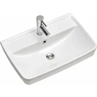 Pelipal Waschtisch Quickset 357/360 - 60 x 40 cm - Waschbecken aus hochwertiger Sanitärkeramik in glänzendem Weiß, ideal für moderne Bäder und platzsparend mit nur 9 cm Höhe.