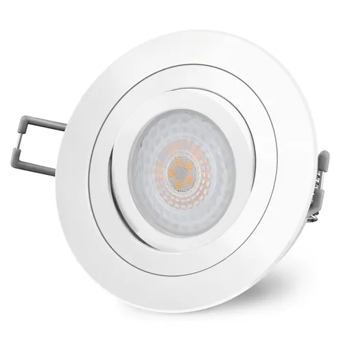 SSC-LUXon RF-2 LED Einbaustrahler ultra flach 4W neutralweiß mit fourSTEP Dimmen ohne Dimmer - Downlight weiss 230V schwenkbar