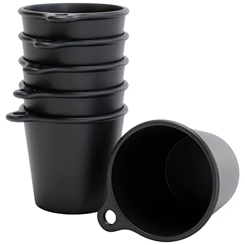 SoPro 6x Schnapsbecher Plastik 4 cl wiederverwendbar - Shotgläser 40 Milliliter schwarz - Mehrweg Schnapsglas zum Umhängen - Shot Becher 4cl - Schnapsgläser für Junggesellenabschied Frauen, JGA
