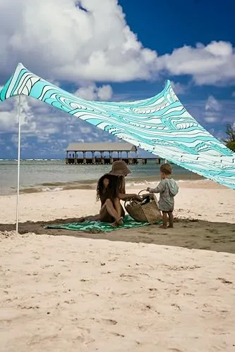 Neso Tents Grande Strandzelt - Leicht & Hochwertig - Großes Strandzelt (2,7 x 2,7 m) mit verstärkten Ecken und Kühltasche. Ideal für Strandtage, einfach aufzubauen und mit LSF 50+ Schutz. Leicht transportierbar, perfekt für jeden Ausflug!