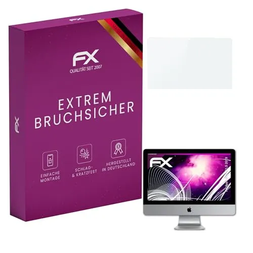 atFoliX Glasfolie kompatibel mit Apple iMac 21,5 2019 Panzerfolie, 9H Hybrid-Glass FX Schutzpanzer Folie