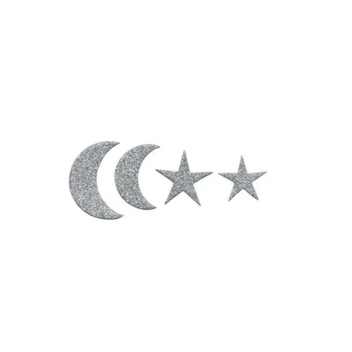 Glorex Moosgummi Sticker Mond+Sterne, 60 Stück  Moosgummi