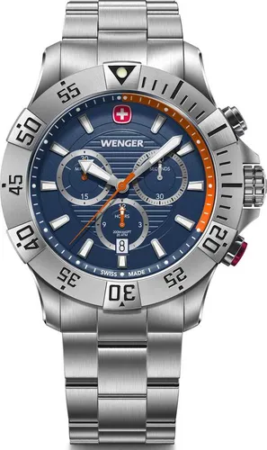 WENGER Seaforce Chronograph Herren Armbanduhr Ø 43 mm - Armbanduhren für Herren, wasserdicht bis 200 m und mit robustem saphirbeschichtetem Glas - ideal für Sport und Abenteuer.