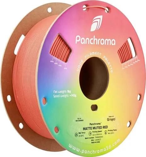 Polymaker CA04027 Panchroma Matte Filament PLA Matt, geringerer Kunststoffgehalt 1.75mm 1000g Muted Red, Rot 1St.