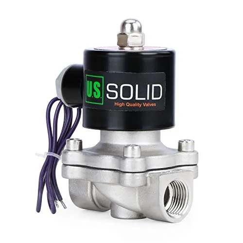 U.S. Solid 3/4" G 12 V DC Edelstahl Magnetventil Direktgesteuert für Wasser Luft Gas Öl NC Stainless Steel Solenoid Valve