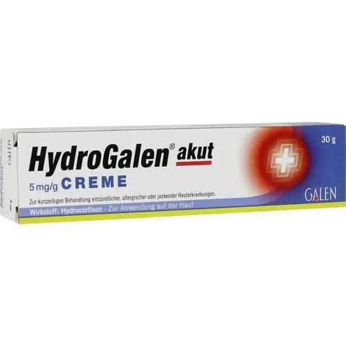 Hydrogalen Akut 5 mg/G Creme 30 G - Arzneimittel zur Behandlung von entzündlichen und juckenden Hauterkrankungen. Die entzündungshemmende Creme mit Hydrocortison ist ideal für die kurzzeitige Anwendung bei moderaten Beschwerden.