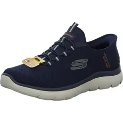 Skechers Summits High Range Herren Sneakers, Navy, 47.5 EU - Herren-Sneaker mit händefreien Slip-Ins und exklusivem Fersenkissen für sicheren Halt. Genießen Sie den Komfort der luftgekühlten Memory Foam Einlegesohle, hergestellt aus 100 % veganen Materialien.