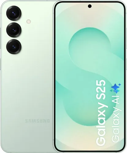 Samsung Galaxy S25 - 12GB RAM, 128GB, Grün/Mint - Handy mit 5G, 50 MP Dreifach-Kamera und 6.2 Zoll OLED-Display, ideal für Fotografie und schnelle Internetverbindungen.