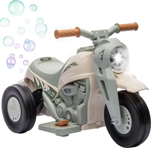 AIYAPLAY Kinder Elektro-Motorrad 6V mit Musik und Blasen - Elektrofahrzeuge: Interaktives Kindermotorrad mit Scheinwerfer, das Musik spielt und Blasen bläst – ideal für sichere Abenteuer im Garten!