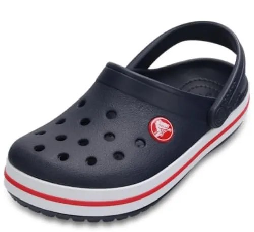 Crocs Unisex Kids Crocband Clog K, Navy/Red, 38/39 EU - Clogs für Mädchen mit klassischem Einfarbig-Design, bequem und ideal für den Sommer.