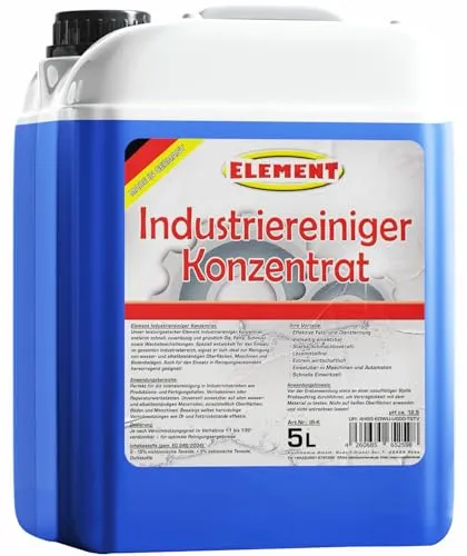 Industriereiniger 5 Liter - Konzentrat für Werkstätten - Kommerzielle Allzweckreiniger, entfernt mühelos Ruß, Öl und Fett, lösemittelfrei und extrem wirtschaftlich, ideal für Sprüh- und Hochdruckreiniger.