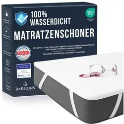 BARBONS Matratzenschoner 160x200 - Oeko-TEX Zertifiziert - Matratzenauflagen mit wasserdichtem Nässeschutz, atmungsaktiver Baumwolle und ideal für Allergiker. Schützt Ihre Matratze vor Schmutz und Nässe.