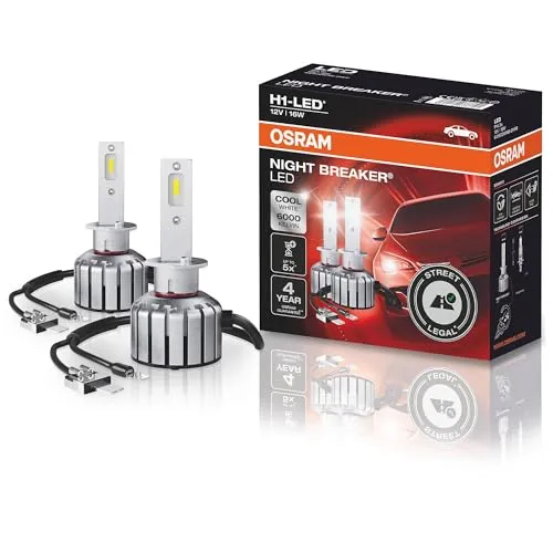 OSRAM Auto-Lampe Night Breaker 64150DWNB - H1 LED Scheinwerferlampe, 12V 16W, 1.550 Lumen Lichtstrom und bis zu 2.500 Stunden Lebensdauer