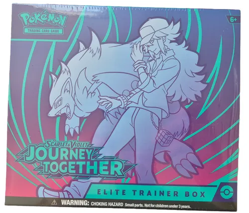 Pokemon Reisegefährten Top Trainer Box KP09 - B-Ware mit Riss in Folie - TCG Sets, ideal für Sammler und Spieler, enthält exklusive Karten und Zubehör für das Pokémon TCG Erlebnis.