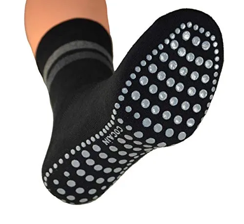 Cocain Unterwäsche 2er Pack - Damen & Herren Socken mit ABS Noppen - Herrensocken aus warmem Frottee mit Anti-Rutsch Noppen, ohne Gummi für hohen Tragekomfort - ideal für kalte Wintertage.