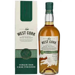 West Cork Single Malt Irish Whiskey VIRGIN OAK CASK FINISHED 43% Vol. 0,7l - Erleben Sie den einzigartigen Geschmack des West Cork Single Malt Irish Whiskeys, der in Virgin Oak Fässern reift. Perfekt für Genießer, die das Besondere suchen – in eleganter Geschenkbox.