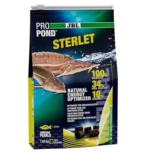 JBL PROPOND Sterlet 1,65kg (3 L) | Ganzjahresfutter Perlen für Störe | Tubifex & Grünlippmuschel als natürliche Nährstoffquelle | Artgerechte Ernährung | Sinkend | ab 10 °C