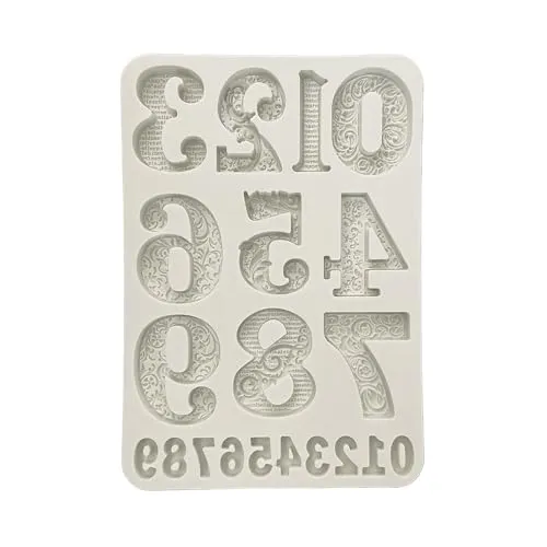 Stamperia - Silicon Mould A5 for Scrapbooking, Albums, Bullet Journals and More, Numbers, Non-Stick, Suitable for Air-Dry Clay and More, Perfect for Crafts and Gifting (Gear up for Christmas)