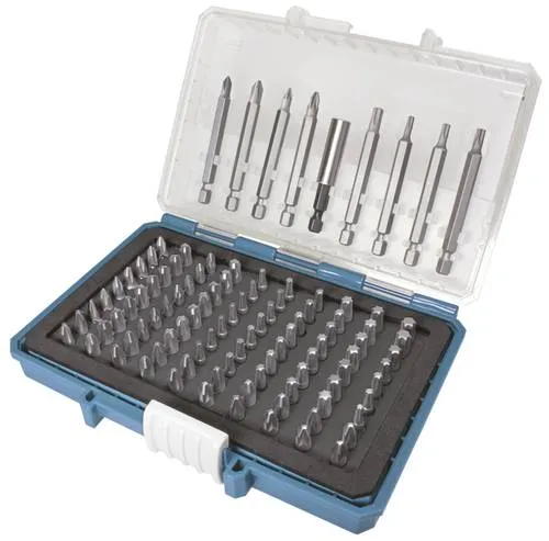 Makita Bitset P-81050 - 99-teiliges Set mit Kreuzschlitz, Torx und Innensechskant, inklusive magnetischem Universalbithalter und farbcodierten Bits für schnellen Zugriff
