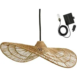 Solaranhänger MARBELLA d63cm – Stilvolles Licht für jeden Außenbereich - Schicke Solaranhänger mit 80 Lumen warmweißer LED, ideal für rustikale und Boho-Stile. Autonomes Aufladen durch Solarstrom oder Netzanschluss für bis zu 8 Stunden Licht. Perfekt für Pergolen und Sonnenschirme.