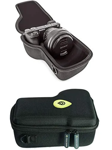 GOSCOPE Alpha Go Case – Kompakte Hartschalenhülle kompatibel mit Sony Alpha a5100, a6000, a6100, a6300, a6400, a6500, a6600, a7c, ZV-E10, Kameragehäuse mit Objektivgrößen 10-105 mm, passend für