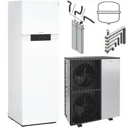 Viessmann Split Luft/Wasser-Wärmepumpe Vitocal 222-S AWBT-E-AC 221.C13 400V mit Regelung Vitotronic 200 + Pufferspeicher 100-E SVPA 42l, Anschluss links/rechts - Z017640