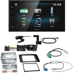 Kenwood DMX-125DAB Einbauset für Mercedes ML W164 - Autoradio mit DAB+ und Bluetooth, inklusive kompletter Einbausatz für Mercedes ML W164, ermöglicht nahtlose Integration und Nutzung der Lenkradfernbedienung.