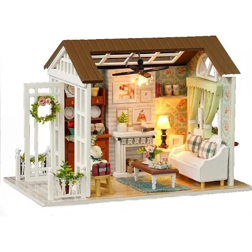 LA CUTE Puppenhaus Kinderzimmer-Set - Puppenhäuser mit realistischen LED-Beleuchtung und hochwertigen Möbeln, ideal für kreatives Spiel und Lernen. Perfekt für Kinder ab 8 Jahren.