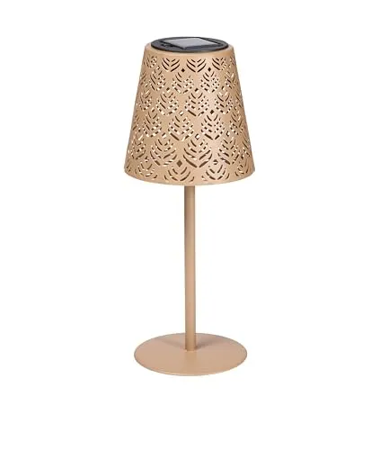 Northpoint LED Solar Metal Tischleuchte Dekolampe Dämmerungssensor Schattenspiel orientalisch fuchsrot