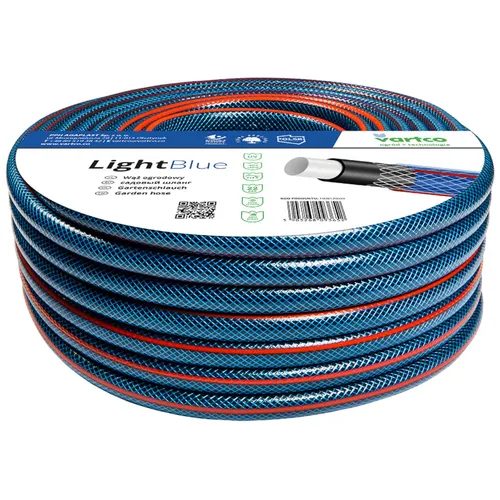 Vartco 1" 50m Gartenschlauch - Hellblau, 4-lagig - Flexibler 4-lagiger Gartenschlauch, UV-beständig und mit hohem Druck von bis zu 22 bar. Ideal für vielseitige Gartenarbeiten bei Temperaturen von -20 bis +60 °C.