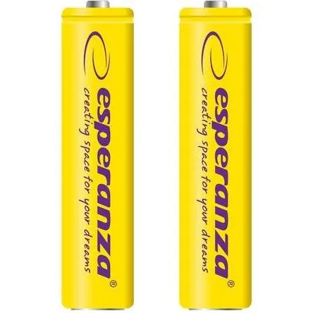 Esperanza WIEDERAUFLAUFBARE BATTERIEN Ni-MH AAA 1000MAH 2PCS. GELB (2 Stk., 1000 mAh) (EZA101Y)