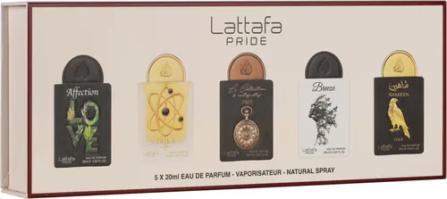 Lattafa Pride Box 1 Geschenkset 5x20 ml - Duft-Sets mit 5 Unisex-Düften, ideal für Parfümliebhaber, die ihre Lieblingsdüfte immer dabei haben möchten. Perfekt als Geschenk oder für den persönlichen Gebrauch.