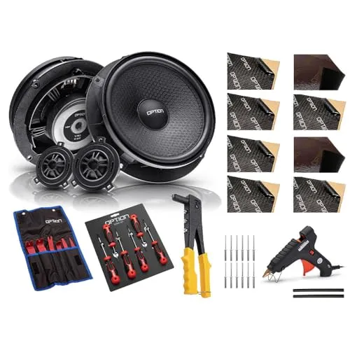 OPTION AIR Lautsprechersystem für VW T6.1 - Plug & Play Komplettset - Car-HiFi-Lautsprecher mit 16,5cm Durchmesser, einfache Montage und beeindruckender Klangqualität dank Dämmpaket-Premium für ein optimales Klangerlebnis im VW T6.1.