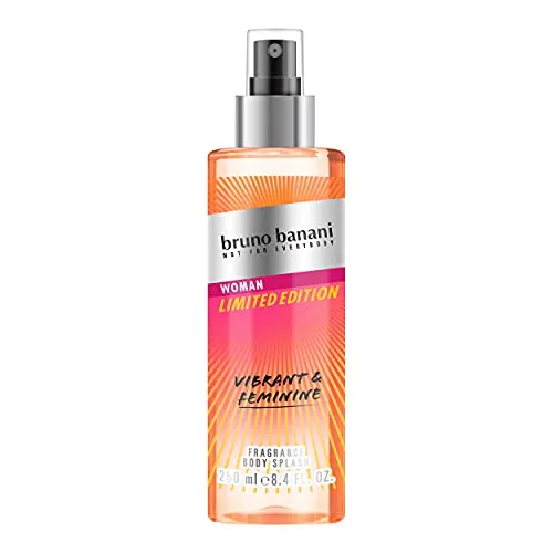bruno banani Woman Limited Edition 2021, Body Splash für Sie, orientalisch-fruchtiger Sommerduft, lebhaft-eleganter Frischekick, Spray, 250 ml