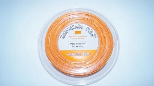 Signum Pro Poly Plasma 200 m orange - Hochwertige Tennissaiten - Tennissaiten mit 1.18 mm Durchmesser, bieten hervorragende Kontrolle und Spin für ambitionierte Spieler.