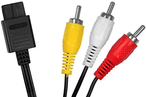 Eaxus® Video AV Kabel Geeignet für SNES, N64, GC - Super Nintendo, Nintendo 64, GameCube Kabel - 1,75 Meter TV Kabel