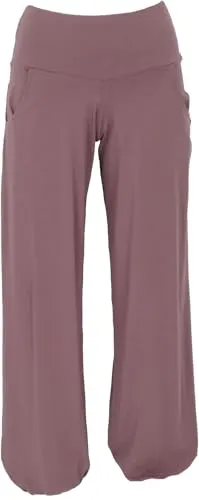 GURU SHOP Yogahose aus Bio-Baumwolle - Altrosa, Damen, Size:S - Yoga-Hose aus nachhaltiger Bio-Baumwolle mit breitem Bund und praktischen Taschen, ideal für Yoga oder den Dancefloor. Lockerer Schnitt, der die Figur schmeichelt.