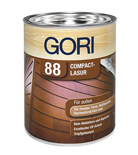 Gori 88 Compact-Lasur LH Treibholz 750 ml - Wetterbeständige Lasur für Holz im Außenbereich, ideal für Fenster und Türen. Gelartige Konsistenz sorgt für einfache Anwendung und optimalen Schutz.