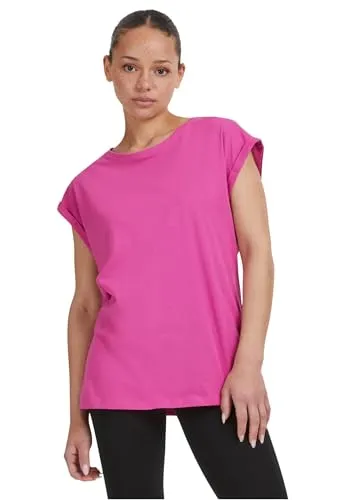 Urban Classics Damen T-Shirt Ladies Extended Shoulder Tee, T-Shirt mit überschnittenen Schultern, aus Baumwolle, erhältlich in vielen Farben, Brightviolet, XXL