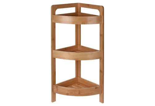 Koopman Eckregal GLADIS, 3 Fächer aus Bambusholz - Eckregal mit 3 Ablageflächen, platzsparend und aus hochwertigem Bambusholz, ideal für jede Ecke in Ihrem Zuhause.