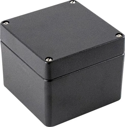 Hammond Electronics 1590Z080BK Hand-Gehäuse 100 x 100 x 80 Zinkdruckguss Schwarz 1St.