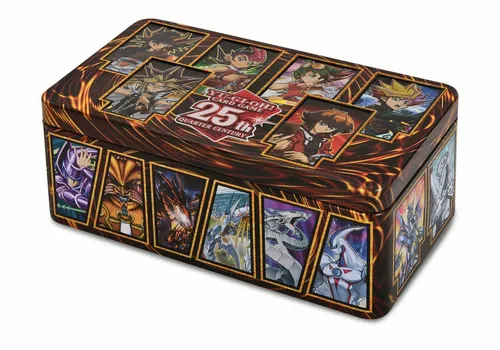 Yu-Gi-Oh! TRADING CARD GAME Tin of Dueling Heroes 25th Anniversary – Case (12 Stück) - Deckkartenspiele – Hochwertige, langlebige Karten in der 1. Auflage für unvergessliche Duelle!