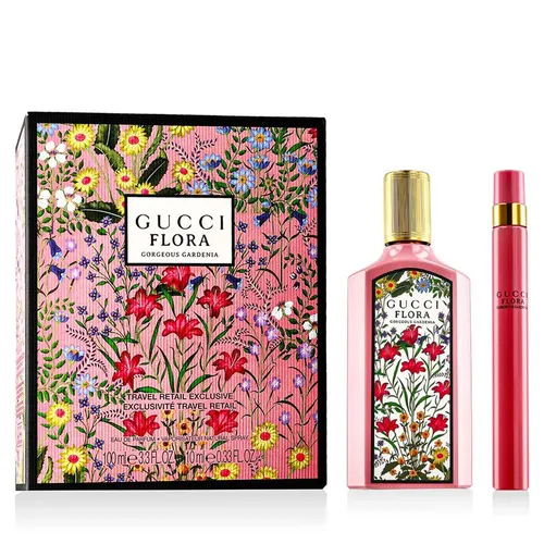 Gucci Flora by Gucci Gorgeous Gardenia EDP Geschenkset 100 ml + 10 ml - Damendüfte mit edlem Duft, der Birnenblüte, Gardenie und Patschuli vereint – ideal als Geschenk für besondere Anlässe.