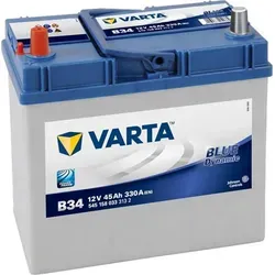 VARTA B34 Blue Dynamic 45Ah Autobatterie - Zuverlässige Starterbatterie - Autobatterie mit 45Ah und 330A Kaltstartstrom, ideal für zuverlässige Starts bei jedem Wetter. Perfekt für PKWs und Kleintransporter.