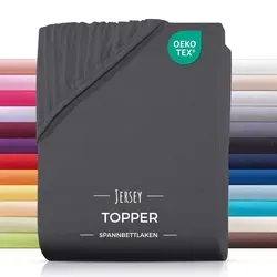 Carpe Sonno Spannbettlaken Topper 140x200-200x200 aus Jersey - Hochwertiges Jersey Spannbettlaken für Topper bis 10 cm Höhe. Strapazierfähig, bügelfrei und aus 100% Baumwolle. Mit Rundumgummi für perfekten Sitz und Pflegeleichtigkeit. Waschbar bis 60 Grad und trocknergeeignet.