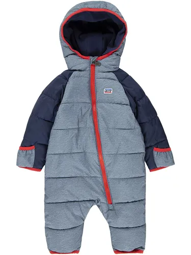 Levi's Kids Schneeanzug Grau, Größe 80 - Wärmender Levi's Kids Schneeanzug in Grau für Babys, Größe 80. Mit Kapuze, Reißverschluss und Label-Stickerei – ideal für kalte Tage und angenehmen Tragekomfort.