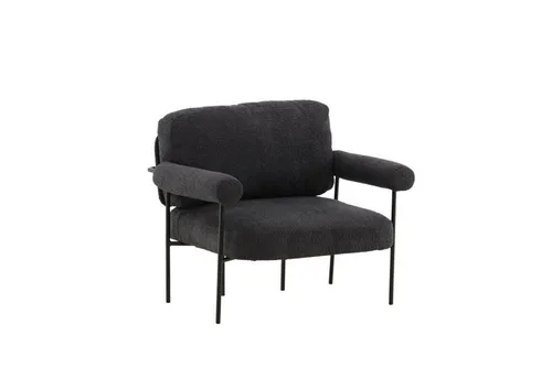 Vind Sessel Tillberga - Einzelsessel in grauem Bouclé-Stoff, bietet außergewöhnlichen Komfort mit weicher Rückenlehne und abgerundeten Armlehnen. Ideal als stilvolles Einzelstück oder in Kombination mit einer Sofagruppe.
