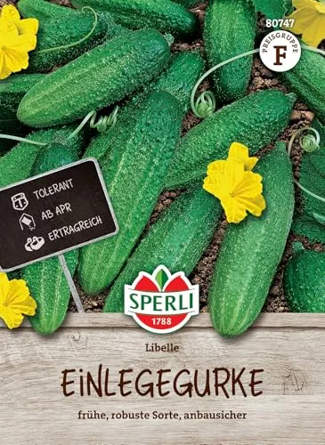 Sperli Einlegegurkensamen Libelle, F1 80747 - robuste Gurkensamen - hohe Erträge - robust gegen Krankheiten - ideal im Freiland - Gurken Samen, Pflanzen