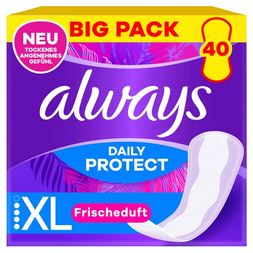 always Slipeinlagen Daily Protect Extra Long, 40 St. - Sonstige Hygieneartikel, extra lange Slipeinlagen für zuverlässigen Schutz und Komfort den ganzen Tag.